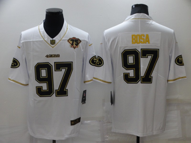 Men's San Francisco 49ers Nick Bosa #97 White 75th Anniversary Jersey